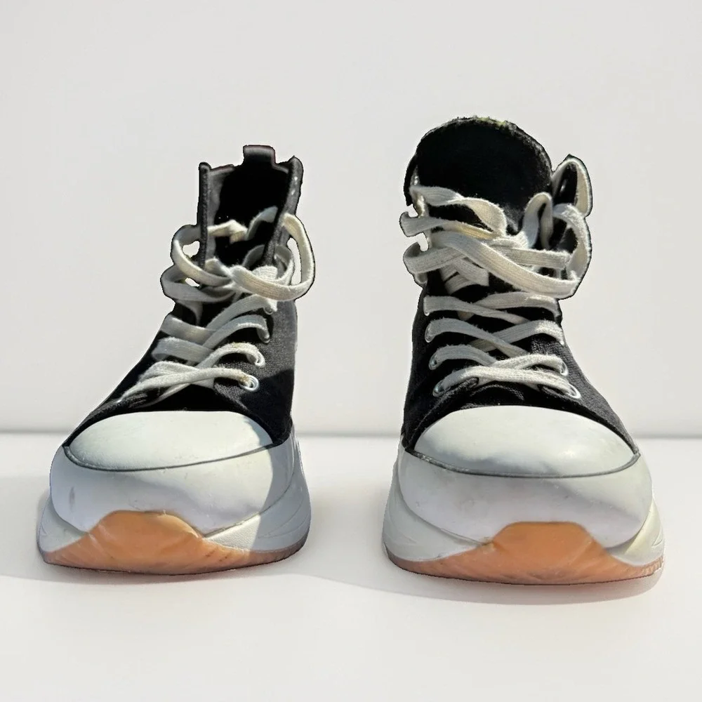Madden Girl Winnona Black Canvas High Top Platform Sneakers Shoes Womens Size 9